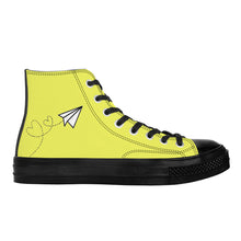 Load image into Gallery viewer, Ti Amo I love you - Exclusive Brand - Sandy Yellow - Paper Airplane - High Top Canvas Shoes - Black Soles
