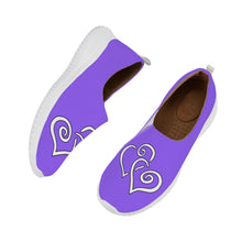 Load image into Gallery viewer, Ti Amo I love you - Exclusive Brand - Heliotrope 3 - Double White Heart - Women&#39;s Casual Slip On Shoe
