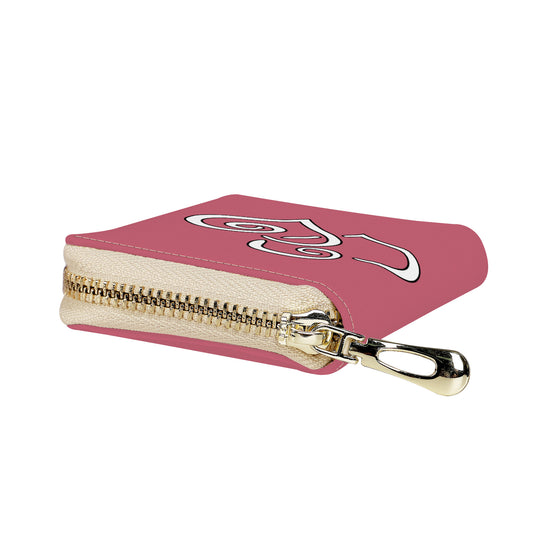 Ti Amo I love you - Exclusive Brand - Contessa 2 - Double White Heart -  PU Leather - Zipper Card Holder