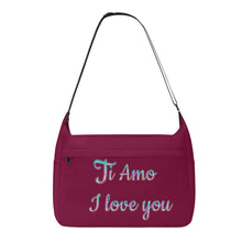 Load image into Gallery viewer, Ti Amo I love you - Exclusive Brand - Claret Red - Pastel Lettering -  Journey Computer Shoulder Bag
