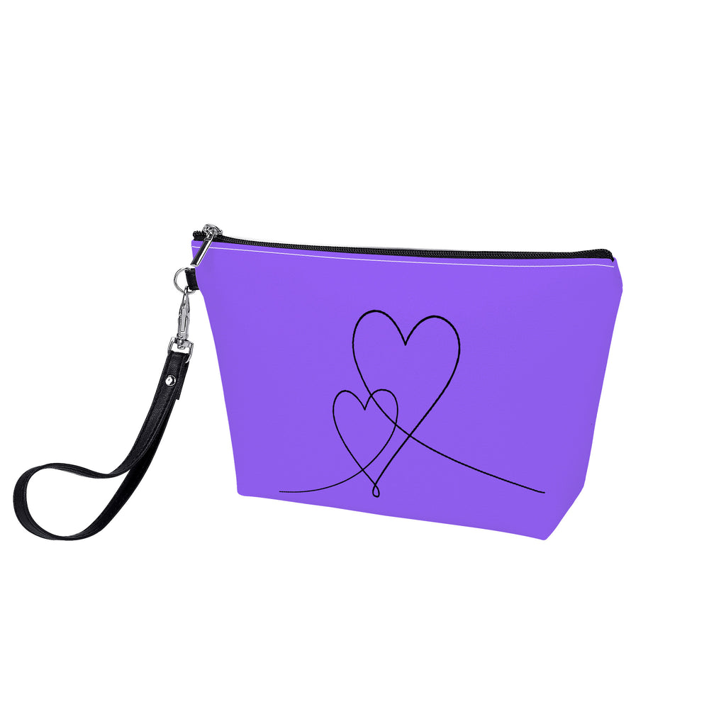 Ti Amo I love you - Exclusive Brand - Heliotrope 3 - Double Script Heart - Sling Cosmetic Bag