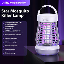 Load image into Gallery viewer, 2 in1 Mosquito Killer Lamp Electric Fly Catcher USB Rechargeable Electric Mosquito Swatter Electric Fly Trap With Night Light Camping S0S Emergency Light Mosquito Killer -
