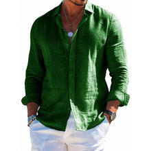 Load image into Gallery viewer, Men&#39;s Long Sleeve Loose Solid Color Lapel Button Top
