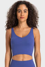 Load image into Gallery viewer, Deep V-Neck Crop Sports Bra
