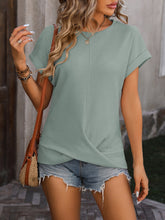 Load image into Gallery viewer, Mandy Cable-Knit Round Neck Short Sleeve T-Shirt
