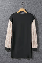 Load image into Gallery viewer, Sequin Round Neck Long Sleeve Dress
