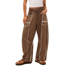 Load image into Gallery viewer, Womens Y2K Black Striped Wide-leg Pants With Pockets Fashion Loose Drawstring Trousers Sports Sweatpants
