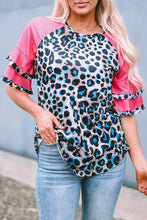 Load image into Gallery viewer, Leopard Round Neck Half Sleeve T-Shirt
