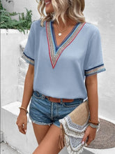 Load image into Gallery viewer, Full Size V-Neck Short Sleeve Blouse
