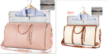 Load image into Gallery viewer, Womens Large Capacity Travel Duffle Bag  Folding Suit Bag Waterproof Clothes Handbag Totes

