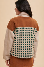 Load image into Gallery viewer, Annie Wear Plaid Zip Up Drop Shoulder Sherpa Jacket
