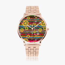 Load image into Gallery viewer, Ti Amo I love you - Exclusive Brand  - Leopard &amp; Sunflowers - Instafamous Steel Strap Quartz Watch
