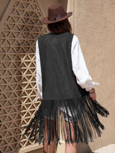 Load image into Gallery viewer, Fringe Hem Open Front Vest
