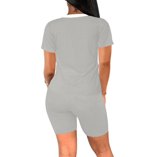 Ti Amo I love you - 2pc Set - Exclusive Brand - Women's Short Sleeve Yoga Top + Yoga Shorts