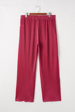 Load image into Gallery viewer, Rose Red Plus Size Ribbed Long Sleeve Shirt and Pants Pajama Set
