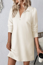 Load image into Gallery viewer, Double Take Textured Quarter Zip Long Sleeve Dress
