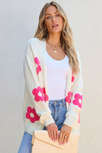 Load image into Gallery viewer, Rose Red Flower Pattern Open Front Cardigan
