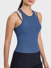 Load image into Gallery viewer, Cutout Round Neck Racerback Active Tank
