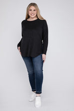 Load image into Gallery viewer, Plus Melange Baby Waffle Long Sleeve Top
