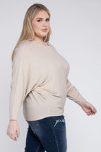 Load image into Gallery viewer, Plus Ribbed Batwing Long Sleeve Boat Neck Sweater
