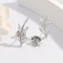 Load image into Gallery viewer, 925 Sterling Silver Zircon Leaf Shape Earrings
