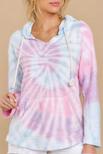 Load image into Gallery viewer, Drawstring Tie-Dye Long Sleeve Hoodie
