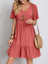 Load image into Gallery viewer, Full Size V-Neck Short Sleeve Dress
