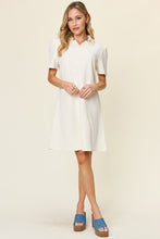 Load image into Gallery viewer, Double Take Full Size Texture Collared Neck Short Sleeve Dress
