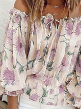 Load image into Gallery viewer, Floral Off-Shoulder Flounce Sleeve Blouse
