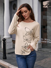 Load image into Gallery viewer, Butterfly Round Neck Dropped Shoulder Blouse
