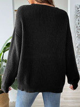 Load image into Gallery viewer, Contrast Dropped Shoulder Long Sleeve Sweater
