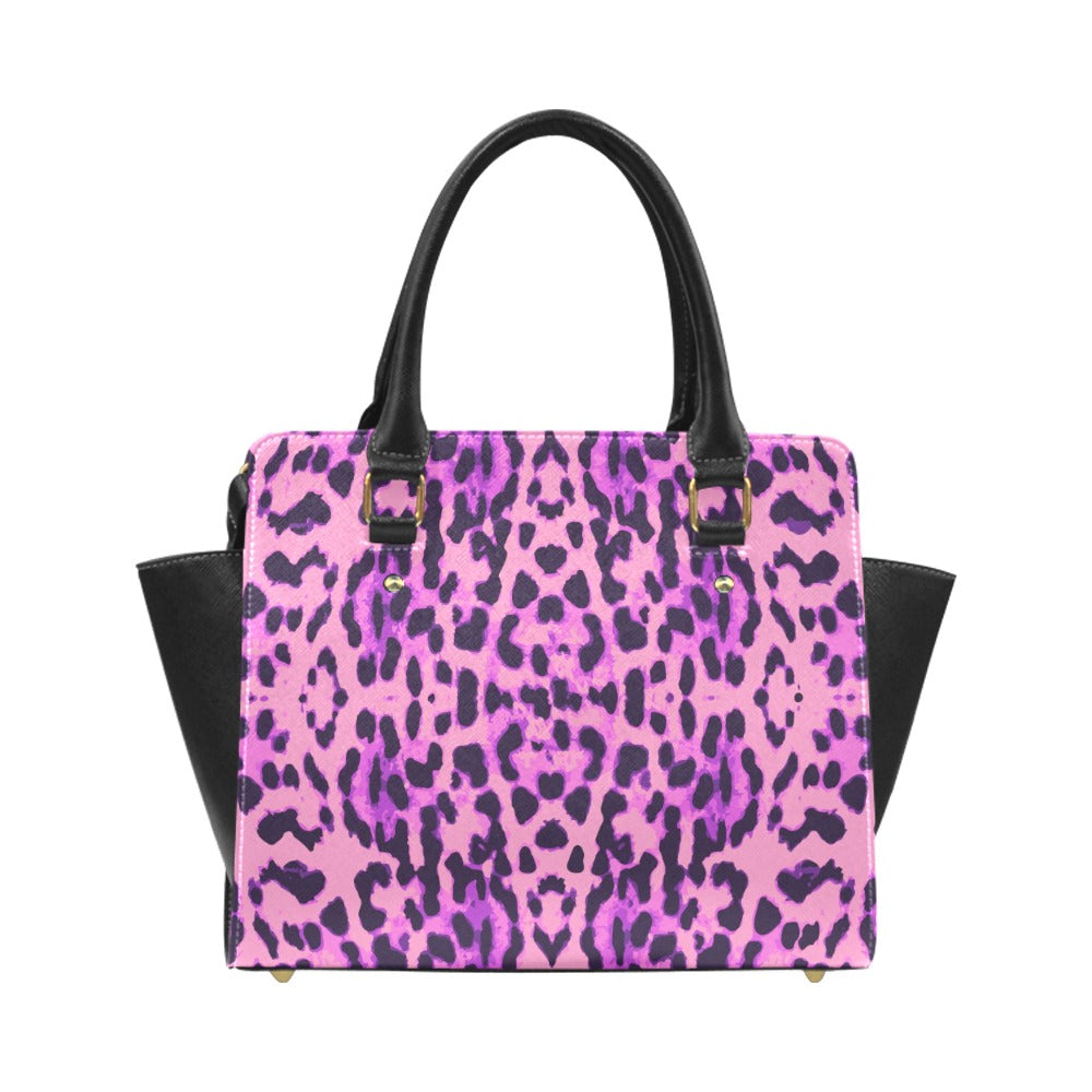 Ti Amo I love you - Exclusive Brand - Can Can & Medium Plum Jaguar Spots - Classic Shoulder Handbag