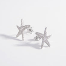 Load image into Gallery viewer, 925 Sterling Silver Inlaid Zircon Starfish Earrings
