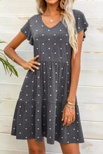 Load image into Gallery viewer, Polka Dot V-Neck Flutter Sleeve Mini Dress
