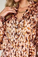 Load image into Gallery viewer, Double Take Full Size Printed Ruffle Trim Balloon Sleeve Shirt
