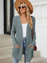 Load image into Gallery viewer, Pocketed Open Front Long Sleeve Cardigan
