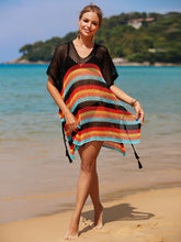 Load image into Gallery viewer, Cutout Striped Cover-Up with Tassel
