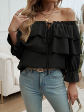 Load image into Gallery viewer, Devine Off-Shoulder Flounce Sleeve Blouse
