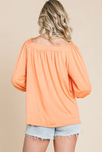 Load image into Gallery viewer, Culture Code Square Neck Puff Sleeve Top
