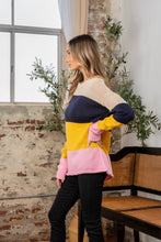 Load image into Gallery viewer, Sew In Love Plus Size Color Block Exposed Seam Sweater
