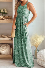 Load image into Gallery viewer, 2 Colors - Leopard Round Neck Sleeveless Maxi Dress
