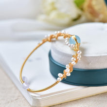 Load image into Gallery viewer, Womens Pearl Gold Plating Gold Wire Braided Vintage Style Cuff Fashion Bracelets
