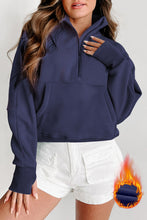 Load image into Gallery viewer, Flamingo Fleece Lined Zip Up Stand Collar Thumbhole Sleeve Sweatshirt
