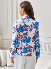 Load image into Gallery viewer, Floral Tie Neck Long Sleeve Blouse
