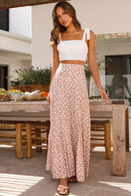 Load image into Gallery viewer, Khaki Boho Floral High Waist Flare Pants
