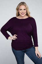 Load image into Gallery viewer, Plus Luxe Rayon Boat Neck 3/4 Sleeve Top
