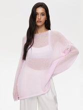 Load image into Gallery viewer, Round Neck Long Sleeve Knit Cover Up
