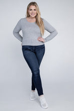 Load image into Gallery viewer, Plus Classic Ribbed Round Neck Long Sleeve
