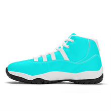 Load image into Gallery viewer, Ti Amo I love you - Exclusive Brand  - Aqua / Cyan - Skeleton Hands with Heart - High Top Air Retro Sneakers - White Laces
