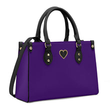 Load image into Gallery viewer, Ti Amo I love you - Exclusive Brand - Violent Violet - Luxury Womens PU Tote Bag - Black Straps
